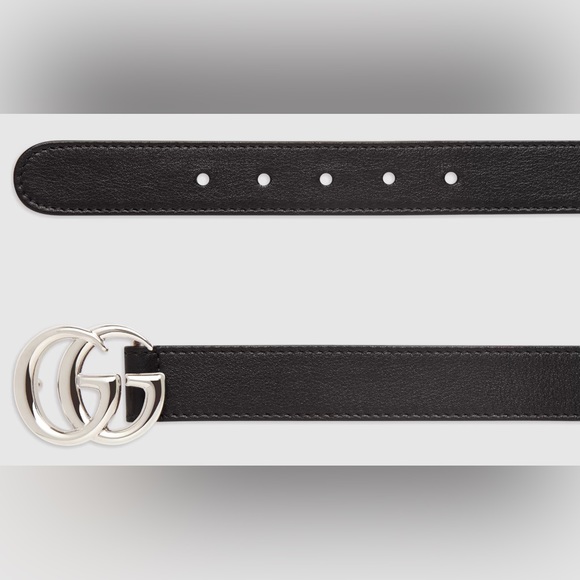 Gucci Silver GG Marmont Belt - Kids Large; fits 23-27” waist - Picture 2 of 10